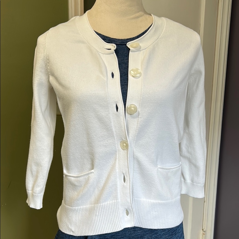 J. Jill White Cardigan Sweater